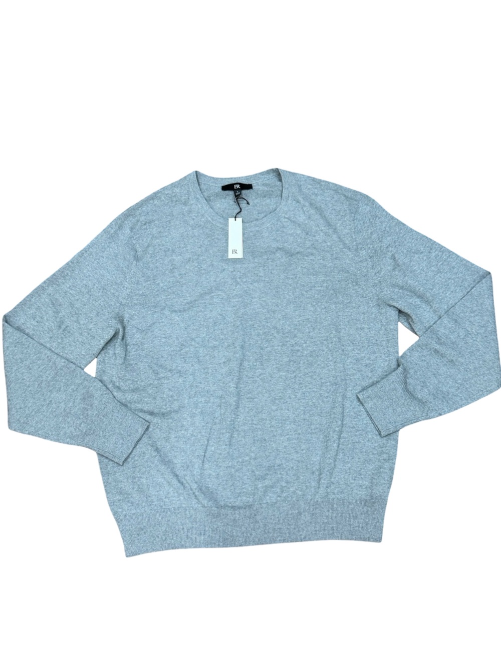 ✨ Banana Republic NWT Men's Merino Wool Crewneck Sweater Heather Gray Size L - Picture 2 of 11